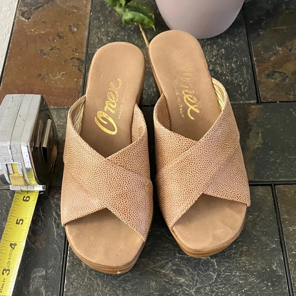 Onex Style Dianne Tan Wedge Slide Sandal‎ - Women's Casual Platform Size 6
